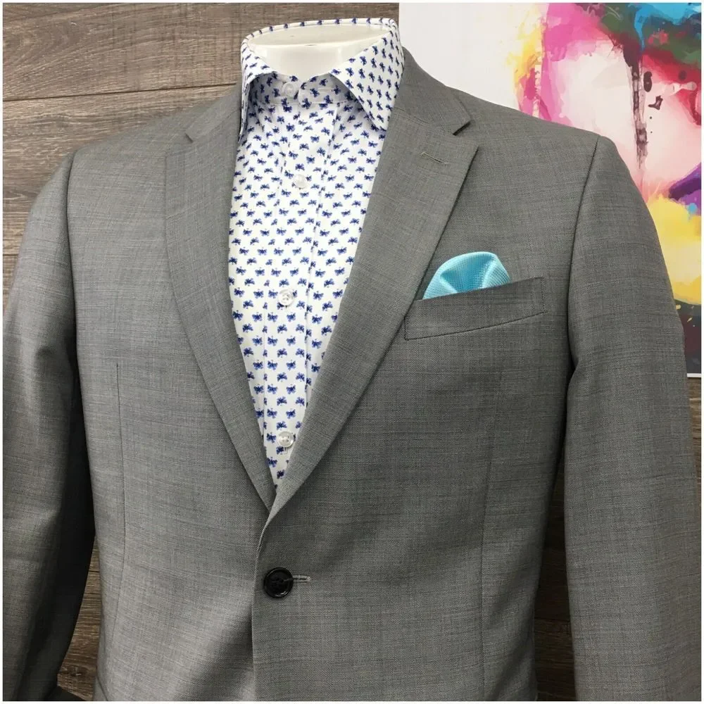 TOMMY HILFIGER Mens Blazer Sport Coat Casual 2 Button Jacket Size‎ 42L Wool Suit